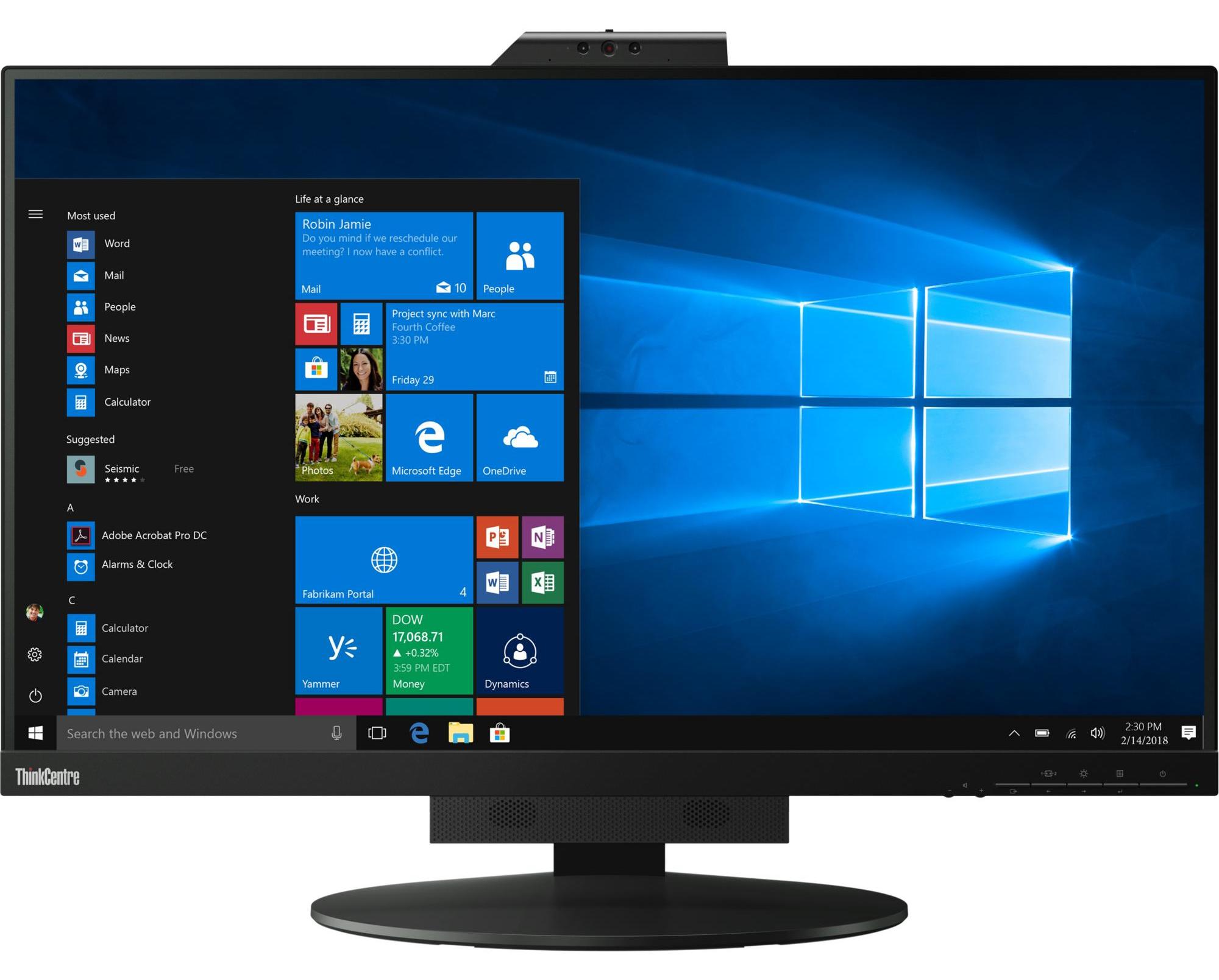 Lenovo ThinkCentre TIO27 Monitor, 68,6 cm (27"), 2560 x 1440 Pixel, Quad HD, LED, 14 ms, Schwarz