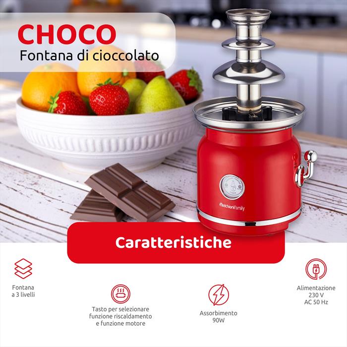 MELCHIONI FAMILY Fontana Di Cioccolato Choco-rosso/acciaio