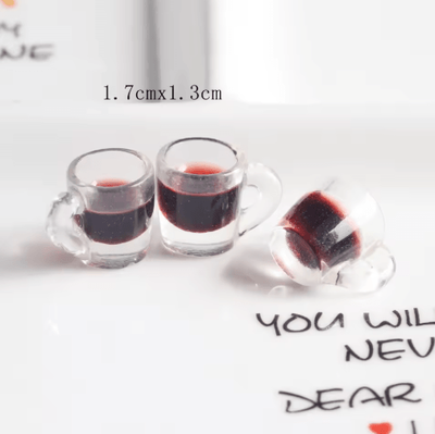 Inspire Picks 10pcs Miniature Beer Glass Set Resin Dollhouse Drink Accessories high(1.3cm) G