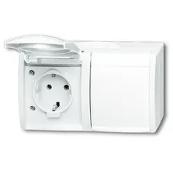 Steckdose 2f aws mt ocean AP horiz IP44 Klappd mit Klappdeckel Komplettgeh