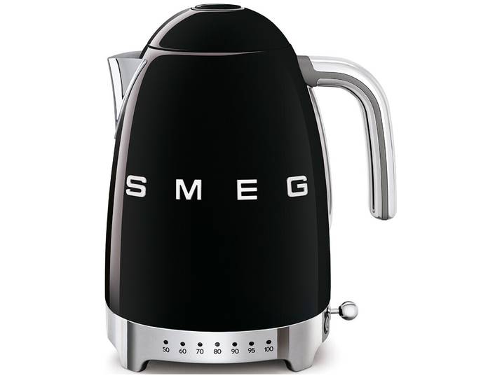 Smeg Wasserkocher Klf04Bleu Schwarz mit Temperaturkontrolle