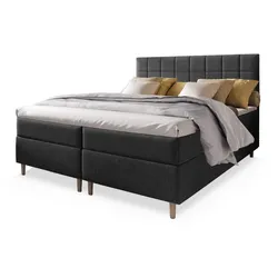 BOXBETT IBIZA 140x200 cm mit Matratze und Topper - Dunkelgrau