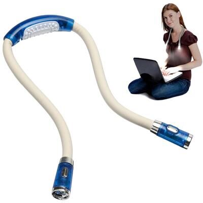Everyday Crate Portable U Shaped LED Book Light Handsfree Flexible Neck Reading Lamp blue