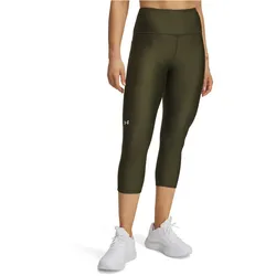 UNDER ARMOUR HeatGear Armour No-Slip Waistband Caprihose Damen 308 - expedition green/white S
