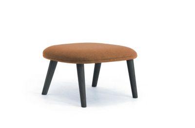 Leyform Fußhocker, B 415 x T 560 x H 415 mm, Wollmischgewebe/Holz, dunkelorange/schwarz