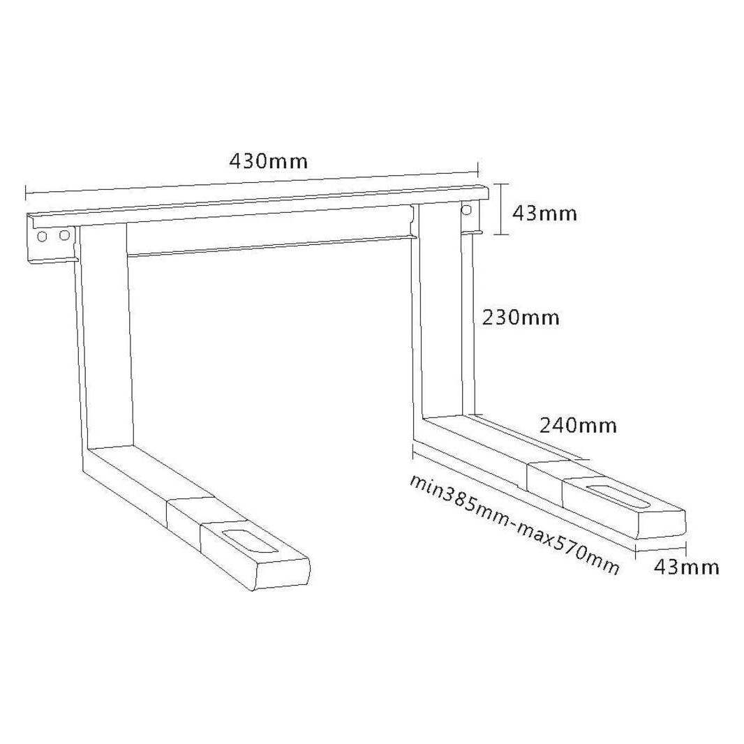 myWall Mikrowellenhalterung Mikrowellen Halterung, ausziehbar: 385 570 mm, bis 35 kg (HW 2 SL)