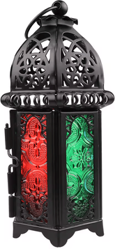 Inspire Essentials Moroccan Glow Hanging Glass Candle Lantern a