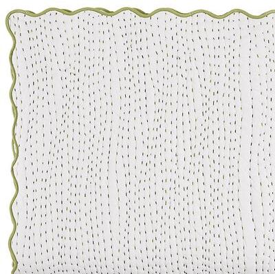 Jane Scalloped Quilt - Sage, Full/Queen - Ballard Designs