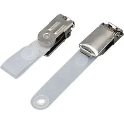 100 Hosenträgerclip mit Plastikdruckknopf, 100 Stück, Metall, Kunststoff, transluzent