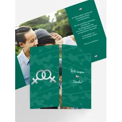 Dankeskarten Hochzeit selbst gestalten mit Spruch und Fotos im Onlinedesigner bei Meine-Kartenmanufaktur.de