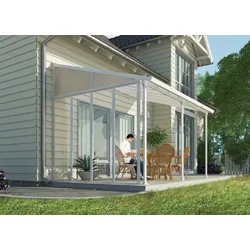 Palram - Canopia   Seitenwand für 3m Tiefe Terrassenüberdachung, weiß