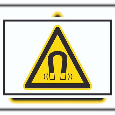 HB-Druck Achtung Magnetisches Feld Symbol A6 (105x148mm) Schild
