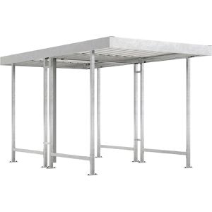 WSM Fahrradunterstand Leipzig L40, silber, aus Metall, offen, (B/T) 225 x 440cm
