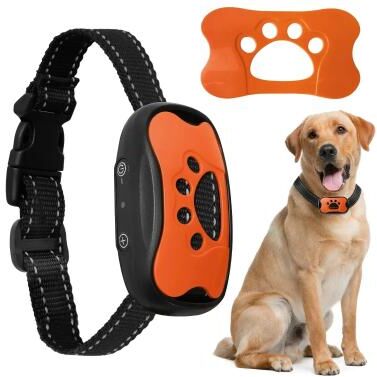 Inspired Finds USB Rechargeable Ultrasonic Anti Bark Dog Training Collar For Small & Medium Dogs orange