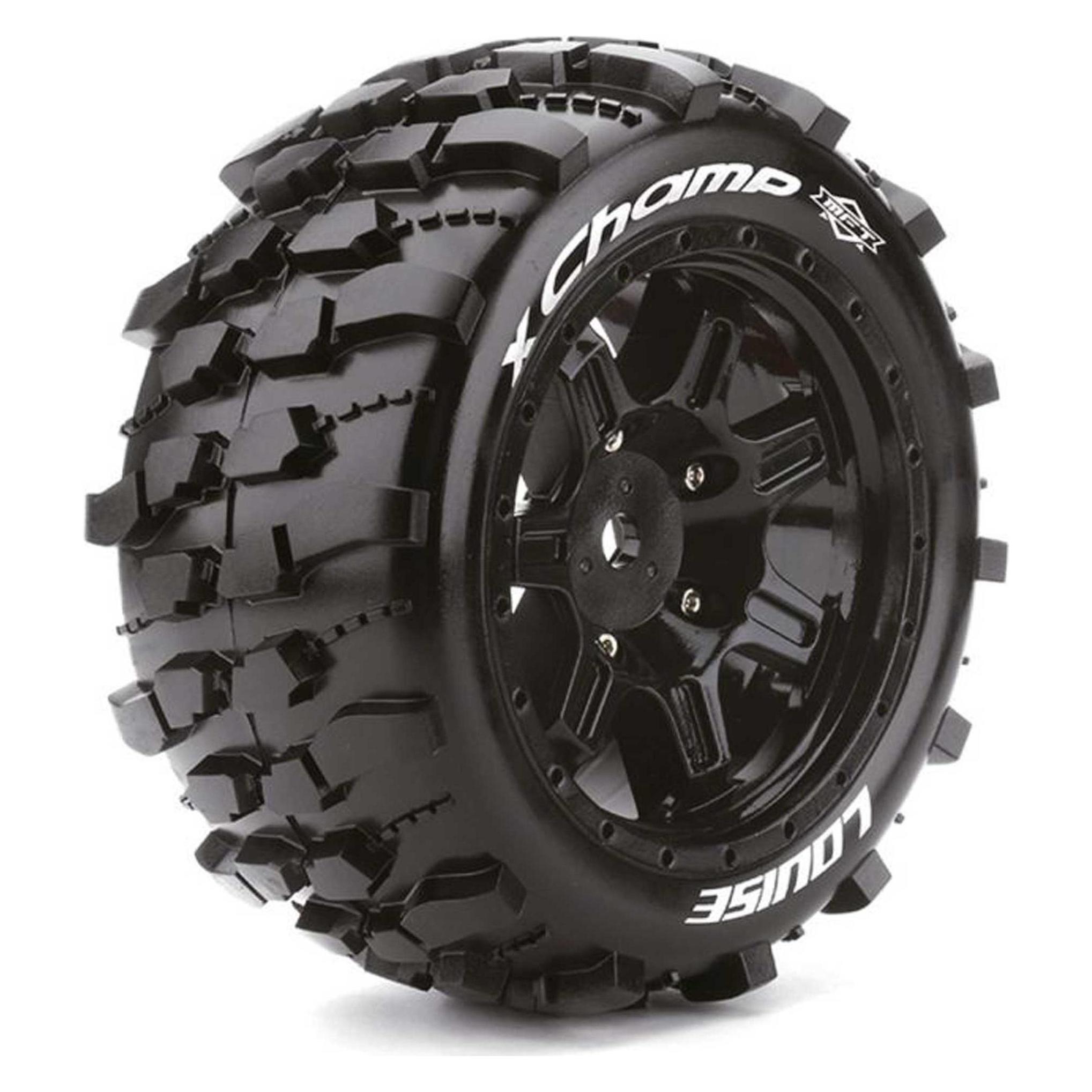 Louise x-champ sport-reifen felge schwarz 24mm arrma kraton 8s mft (2) (LOUT3349BM)