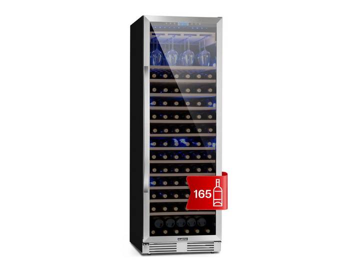 Klarstein Weinkühlschrank Vinovilla Grande 165 Built-in Uno, für 165 Standardflaschen á 0,75l,Wein Flaschenkühlschrank Weintemperierschrank Weinschrank Kühlschrank