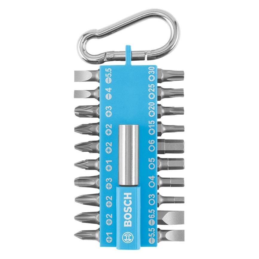 Bosch Zubehör 21-teiliges Schrauberbit-Set mit Snap-hook, Hellblau (Innensechsrund TX) (2607002822)