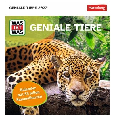 WAS IST WAS Geniale Tiere Postkartenkalender 2027 - Kalender mit 53 Sammelkarten