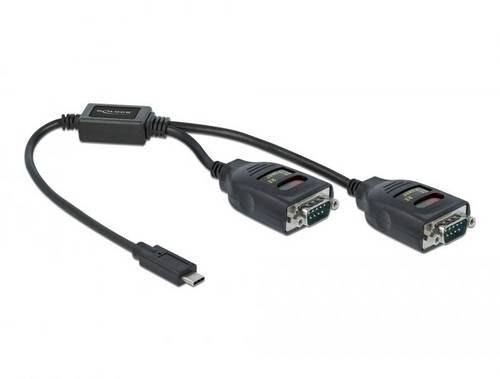 Delock USB 2.0 Adapter [2x USB-C Stecker - 1x Seriell (9pol.)] 90494 0.35m