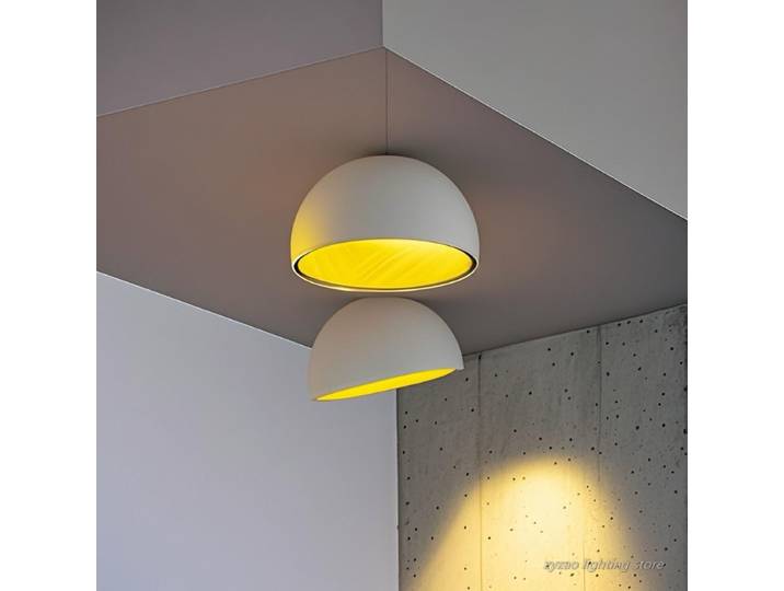 Style danois rond chambre plafonniers Post-moderne créatif cuisine bol lampe nordique salon Simple plafonnier luminaires