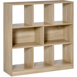 HOMCOM Bücherregal 3-stöckige Bücherregal Büroregal Home-Office Spanplatte Natur