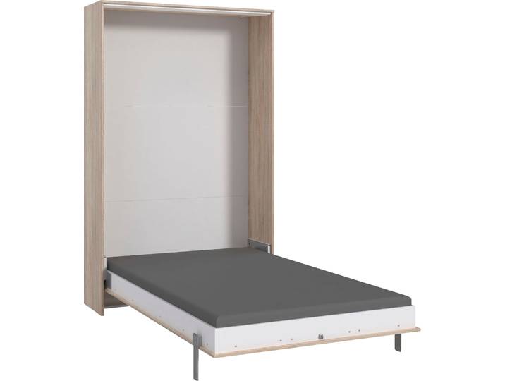 Schrankbett WIMEX Juist Schrankklappbett Gästebett , braun (eiche sägerau nachbildung), H:213cm, Schrankbetten, Schrankbett, vertikal klappbar, 3 Liegeflächen, mit Lattenrost, Made in Germany