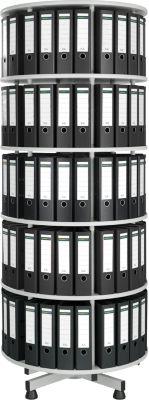 5 Etagen Ordner-Drehsäule + 40 Schäfer Shop Select DIN A4-Ordner, 80 mm schwarz GRATIS