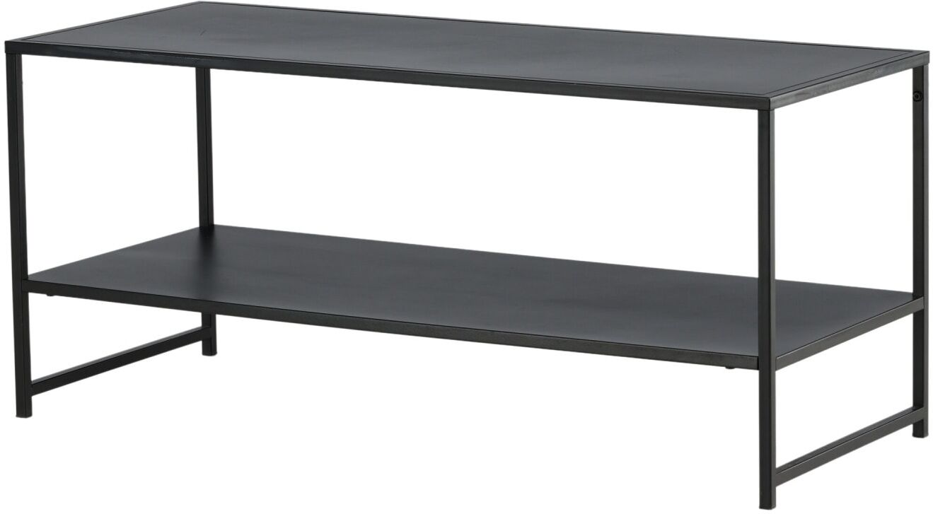 Couchtisch VENTURE HOME "Staal, schmaler Industrial-Couchtisch, 102 × 45 cm", schwarz, schwarz, schwarz, B:45cm H:43cm T:102cm, Tische, Couchtisch, Sofatisch, Stahl pulverbeschichtet, schlank, modern, urban