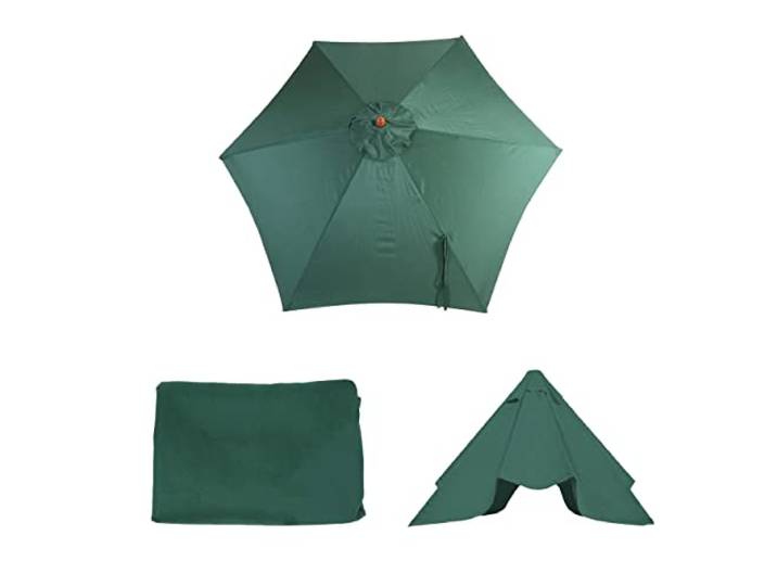 Toile de rechange pour parasol Florida 3m polyester 6 baleines vert olive