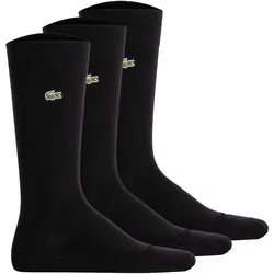 LACOSTE Herren Socken, 3er Pack - Socks, Business, Baumwoll-Mix, Logo, einfarbig Schwarz / 39-42