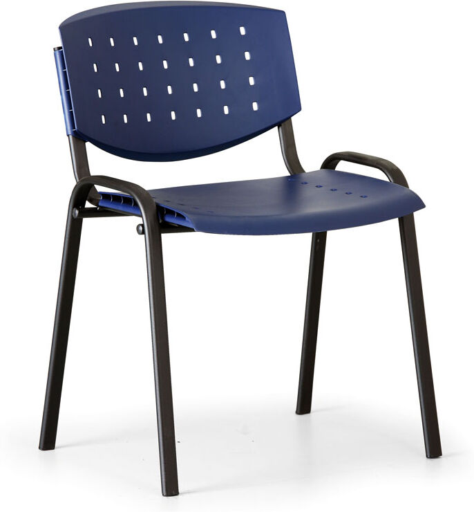 Antares Kunststoffstuhl TONY, blau, Konstruktion schwarz