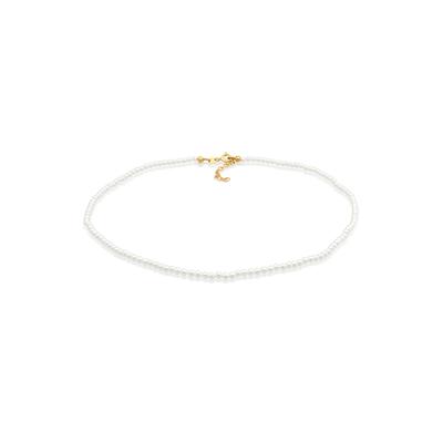 Choker ELLI "Halskette Choker Muschelkernperlen 925 Silber" Gr. 36, gold, Halsketten, Damen, ohne Stein, Silber 925 (Sterlingsilber)