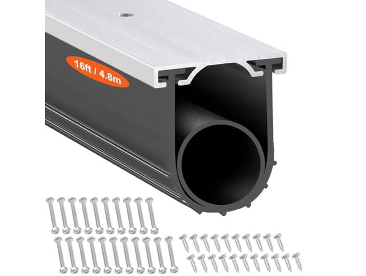 VEVOR Joint Porte Garage 4\,8 m avec Rail Bande d'Étanchéité en Caoutchouc 10 cm de Largeur Extrémité en T de 8 mm pour Empêcher la Pénétration de Vent Pluie Feuille Porte Sectionnelle Entrepôt Usine