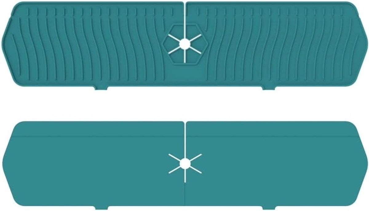 Silicoon Keukenwasbak Splash Guard - Drupmat, Afvoer Pad en Achterdrain voor Droge Werkbladen en Badkamers