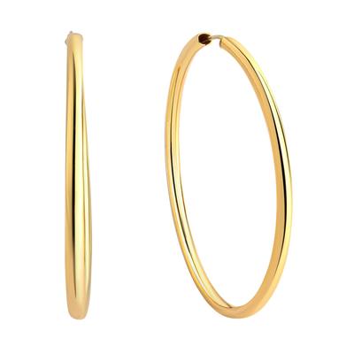 Paar Creolen FIRETTI "Schmuck Geschenk Silber 925 Basic 2 mm breit" Gr. 50, gold (gelbgoldfarben), Ohrringe, Damen, 50, Silber 925 (Sterlingsilber)