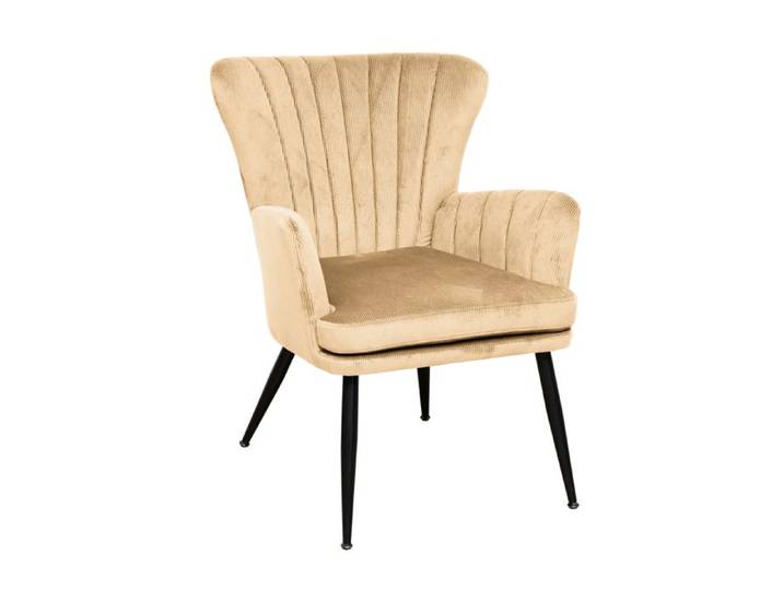 SVITA SANSA fauteuil salon housse de cordon chaise rembourrée avec accoudoir beige