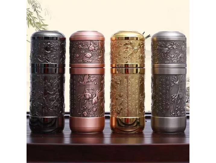 Jinyu Mantang tasse en argent Relief argent plaqué tasse de santé tasse d'eau tasse isolée cadeau affaires tasse en argent