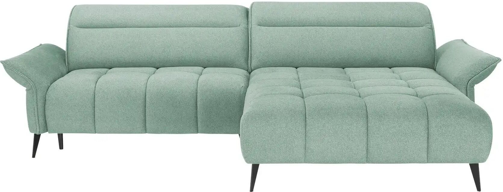 switch Ecksofa mit Kopfteilverstellung Cavani ¦ türkis/petrol ¦ Maße (cm): B: