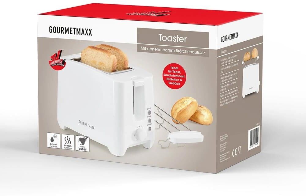GOURMETMAXX Toaster "Toaster Weiss", weiss (weiß), Toaster, Toaster weiß Einheitsgröße