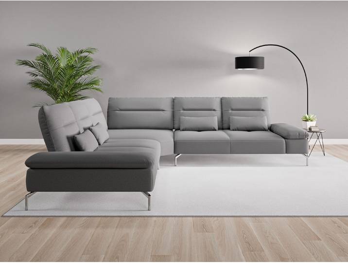 Ecksofa Tokio Nr. 2 - Grau (Schiefergrau) - Softwolle