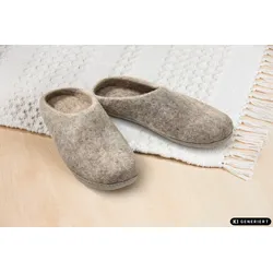 Filz-Hausschuh in Melange beige in Größe 38 von DW-Shop, Beige, 38