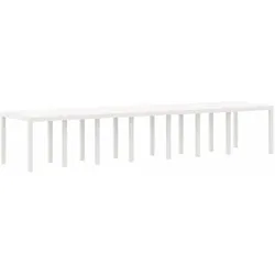 vidaXL, Gartentisch + Balkontisch, 17-teiliges Gartentischset mit Kissen Weiss Poly-Rattan