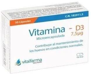 Vitalfarma Vitamin D3 7.5Mcg (300Ui) 30 Capsules