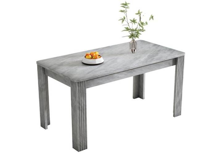 Table De Salle à Manger Contemporaine Table à Manger Robuste Table à Quatre Pieds Gris