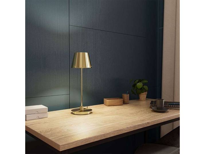 Gil il Grande Tischleuchte Satin Brass/Satin Brass - Herstal - Wohnzimmer - Metall