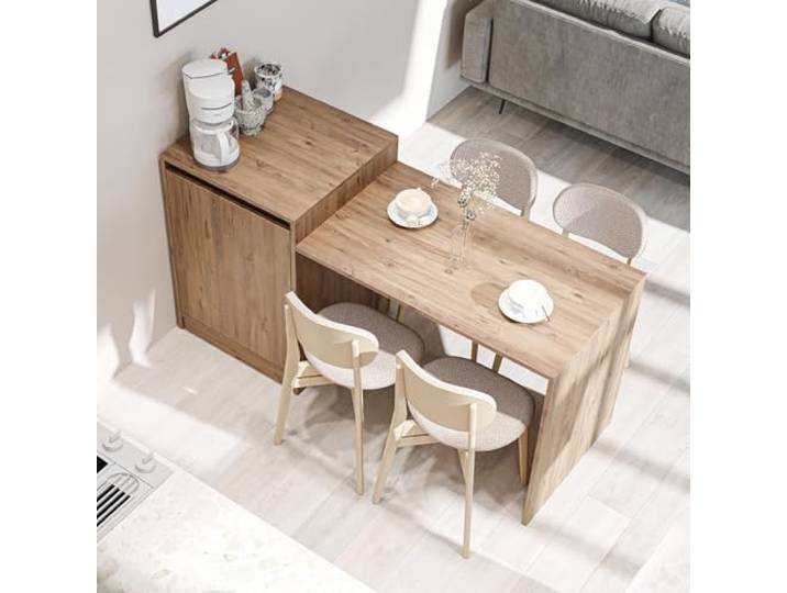 ROOMART Kücheninsel MILANO 160 x 85 x 60 cm – Küchentisch mit Stauraum Eiche, Kücheninsel, E1-Melaminharzplatten