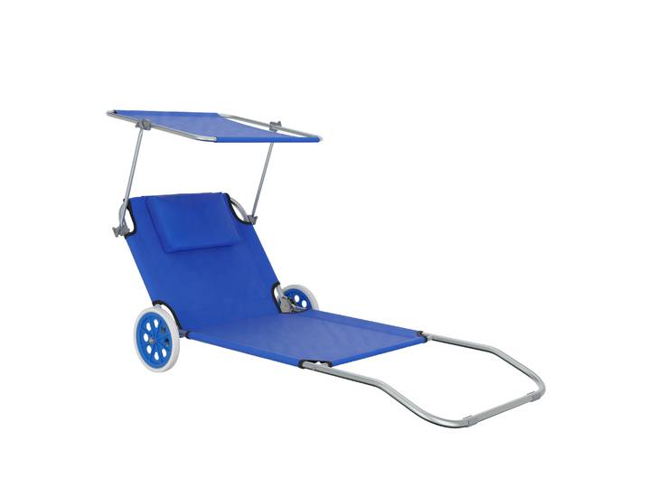 Liegestuhl SALINE mit Rollen blau