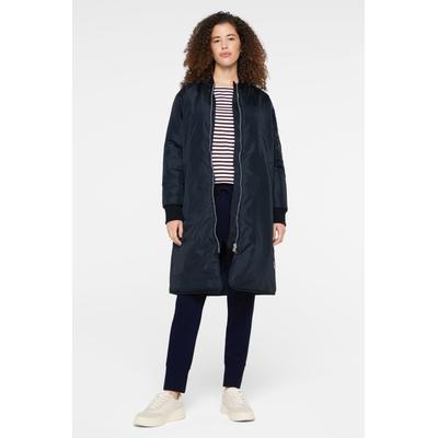 Langjacke SENSES.THE LABEL, Damen, Gr. 3XL, blau, Web, Material: 100% Polyester, Futter: 100% Polyester, Füllung: 100% Polyester, unifarben, regular fit lang, eingesetzt Rippbündchen, Jacken Langjacke, mit Two-Way-Zipper