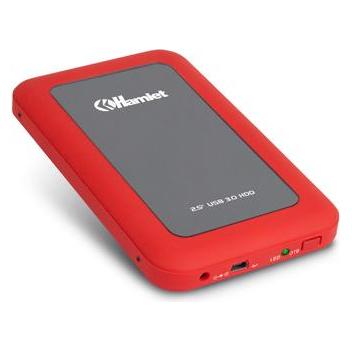Hamlet USB 3.0 Mirror Disk externe Festplattenbox SATA 2,5" rot (2.5") (HXD25U3MRD)