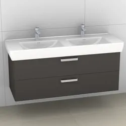 Artiqua 415 Waschtischunterschrank für Pro A 814967 Stahlgrau, 415-WU2L-L30-7142-88 415-WU2L-L30-7142-88